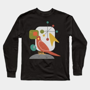 Mid Century Modern Bird Long Sleeve T-Shirt